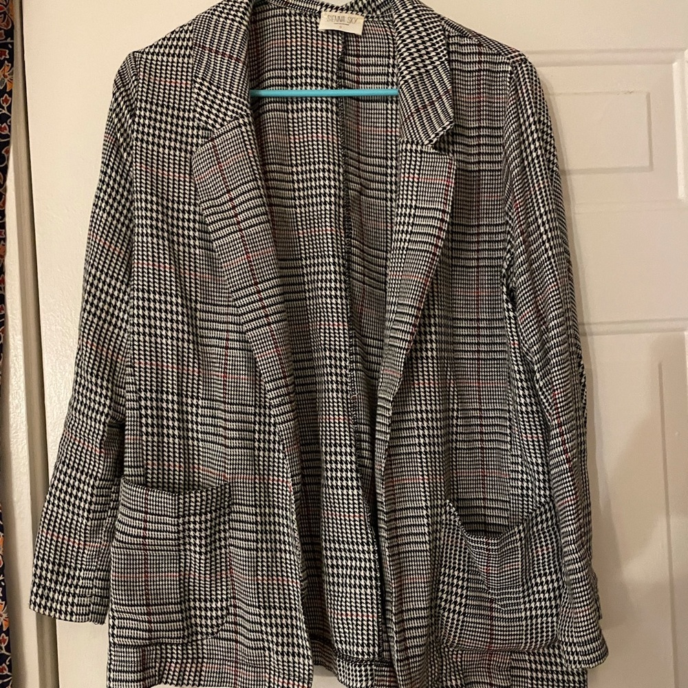 Gray plaid blazer